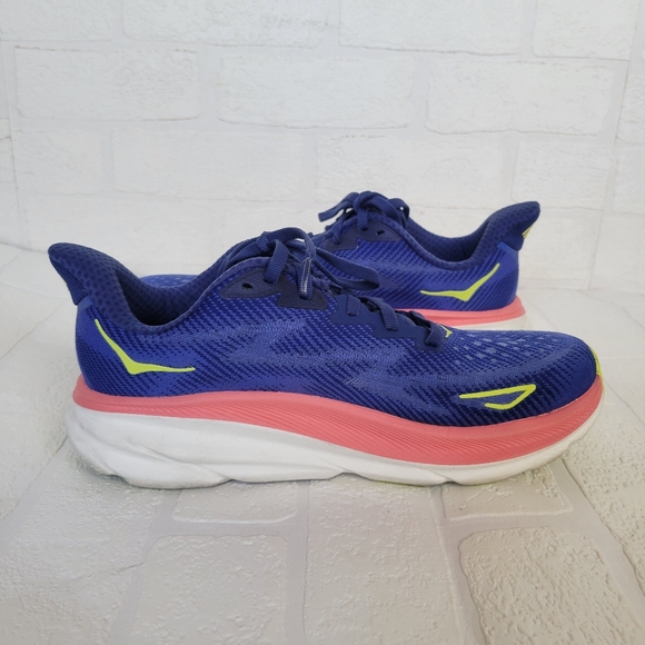 Hoka One Clifton 9 Evening Sky Coral Sneakers - Picture 5 of 12